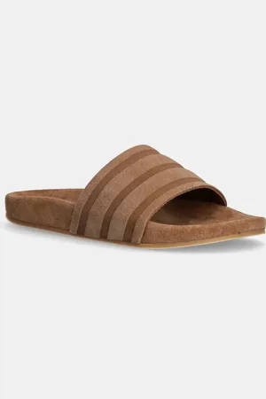 adidas Ciabatte slide in camoscio Adilette Suede uomo colore IG9298