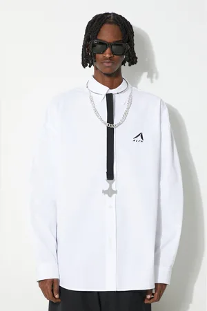 1017 ALYX 9SM Camicia in cotone Oversized Logo Poplin Shirt uomo colore AAMSH0234FA01