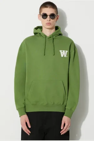 WoodWood Felpa in cotone Cass AA Moss Embroidery Hoodie uomo colore con cappuccio con applicazione 10285606.2424