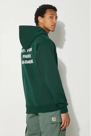 Drôle de Monsieur Felpa in cotone Le Hoodie Slogan uomo colore con cappuccio PERM-HO162-CO127-DGN