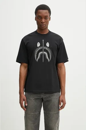 A Bathing Ape T-shirt in cotone Chain Stitch Shark uomo colore con applicazione 1L30109343