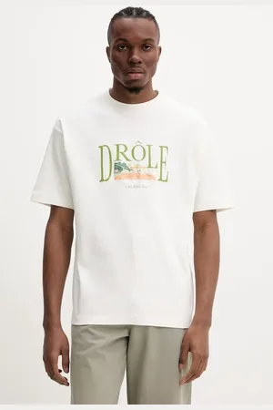 Drôle de Monsieur T-shirt in cotone Le T-Shirt Tennis Court uomo colore G-TS246-CO002-OW