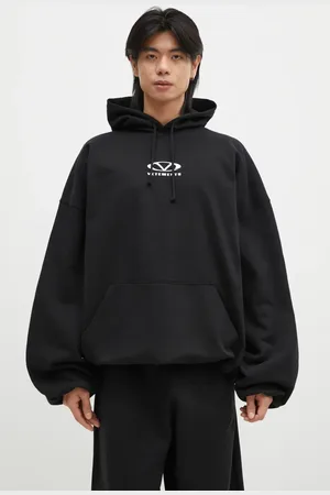 Vetements Felpa Oval Logo Cropped Boxy colore con cappuccio UA66HD600BW