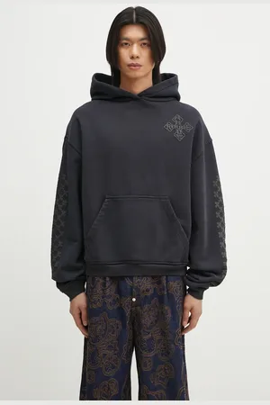 Rhude Felpa in cotone Cross Logo uomo colore con cappuccio RHPS25HO02012