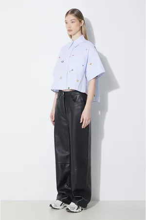 Kenzo Camicia in cotone Fruit Stickers Cropped Shirt donna colore FE52CH2469A1.64