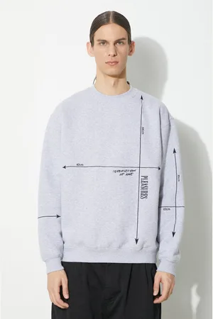 Pleasures Felpa Intersection Crewneck uomo colore con applicazione P23W024.GREY