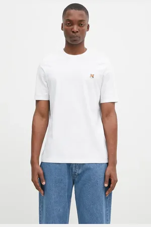 Maison Kitsuné T-shirt in cotone Fox Head Patch Regular Tee Shirt uomo colore con applicazione LM00104KJ0008