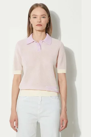 Maison Kitsuné Polo in cotone Flash Fox Knitted Mesh Polo colore MW00204KT1100
