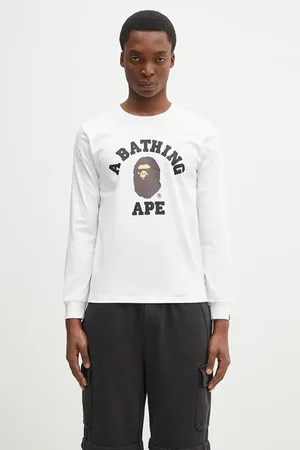 A Bathing Ape Top a maniche lunghe in cotone College colore 1K80211014