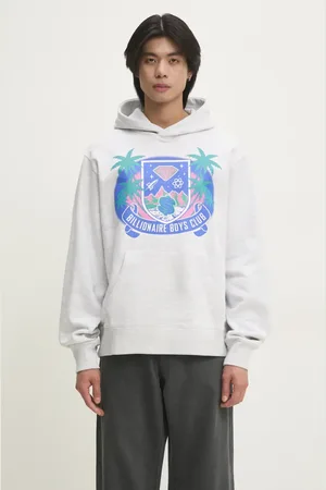 Billionaire Boys Club Felpa in cotone Tropical Crest Popover Hood uomo colore con cappuccio B24447