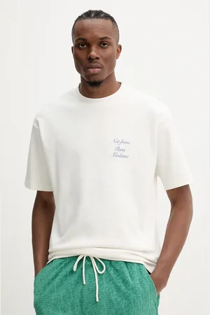 Drôle de Monsieur T-shirt in cotone Le T-Shirt Slogan Cursive uomo colore G-TS209-CO002-OW