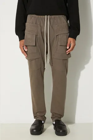 Rick Owens Rick Owens pantaloni della tuta di cotone Creatch Cargo Drawstring colore DU02D2376.RIG