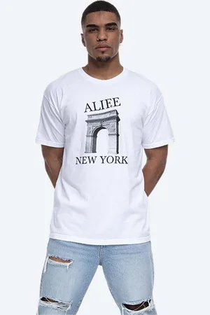 alife kickin T-shirt in cotone Koszulka Washington Square ALISS20-48 WHITE/BLACK