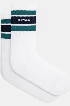 Sporty & Rich Calzini Serif Logo Striped colore AC004516300WH27