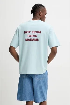 Drôle de Monsieur T-shirt in cotone Le T-Shirt Slogan uomo colore G-TS203-CO002-LBE