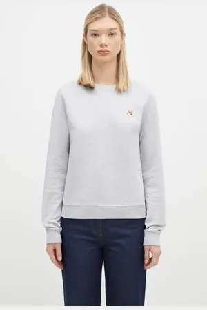 Maison Kitsuné Felpa in cotone Fox Head Patch Regular Sweatshirt donna colore LW00302KM0001