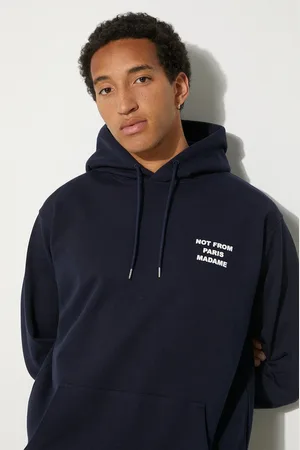 Drôle de Monsieur Felpa in cotone Le Hoodie Slogan uomo colore con cappuccio PERM-HO162-CO127-NY