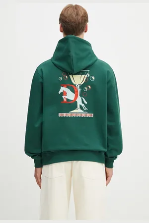 Drôle de Monsieur Felpa in cotone Le Hoodie Polo uomo colore con cappuccio con applicazione G-HO178-CO200-DGN