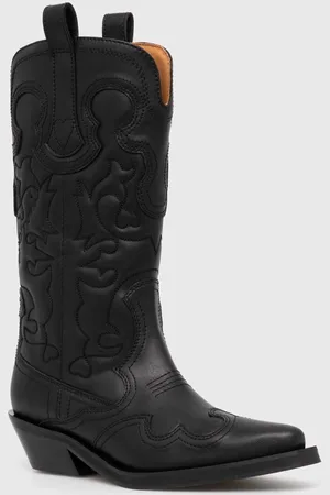 Ganni Scarpe da cowboy Mid Shaft Embroidered Western Boot donna colore S2824