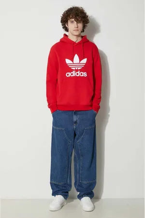 adidas Felpa in cotone Classics Trefoil Hoodie uomo con cappuccio IM4497