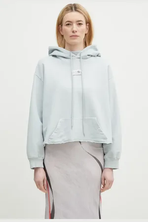 Maison Margiela Felpa in cotone donna colore con cappuccio con applicazione S52GU0235