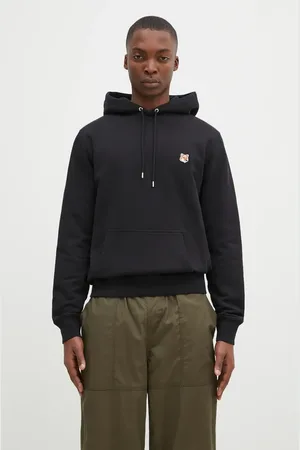Maison Kitsuné Felpa in cotone Fox Head Patch Regular Hoodie uomo colore con cappuccio LM00702KM0001
