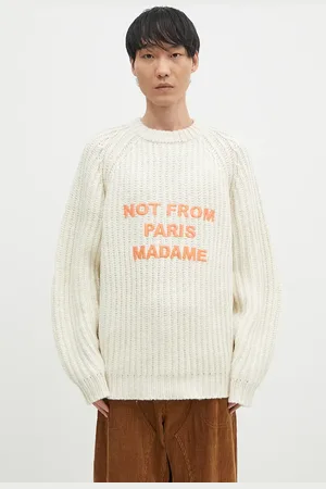 Drôle de Monsieur Maglione in lana La Maille TressEe Slogan uomo colore E-PO163-WO028-EC