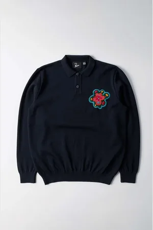 By Parra Maglione in lana Flower Blob Knitted Polo Shirt colore 52226