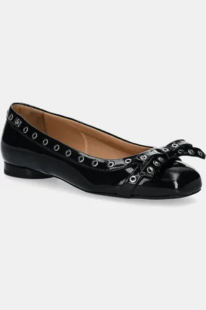 Ganni Ballerine Eyelets Bow Ballerina Naplack colore S2755