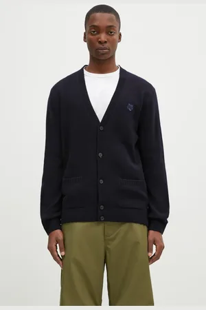 Maison Kitsuné Cardigan in lana Bold Fox Head Patch colore NM00506KT1006