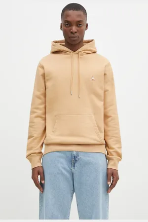 Maison Kitsuné Felpa in cotone Chillax Patch Regular Hoodie uomo colore con cappuccio con applicazione LM00706KM0001