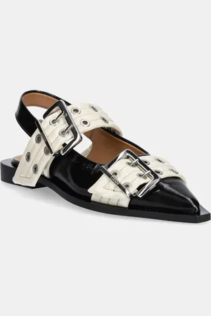 Ganni Ballerine Feminine Buckle Ballerina Naplack colore S2871