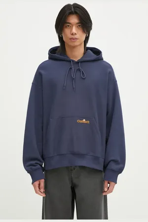 Carhartt Felpa in cotone Hooded Label Script Sweat uomo colore con cappuccio I034430.01XX
