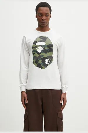 A Bathing Ape Top a maniche lunghe in cotone 1St Camo Big Ape Head colore 1K80111018
