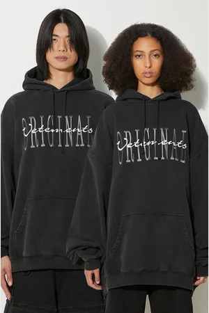 Vetements Felpa Original Logo Hoodie colore con cappuccio con applicazione UE64HD210B