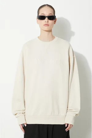 J.W.Anderson Felpa in cotone Logo Embroidery Sweatshirt donna colore con applicazione JW0165.PG0861.132