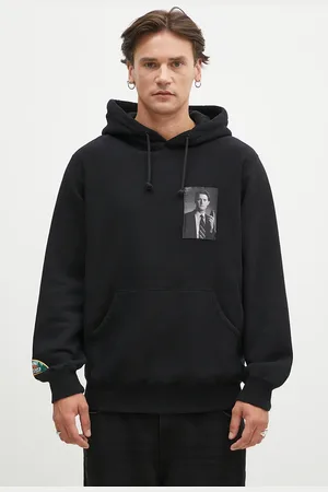 UNDERCOVER Felpa in cotone C/S uomo colore con cappuccio con applicazione UC2D4801.3