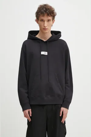 Maison Margiela Felpa in cotone uomo colore con cappuccio con applicazione SH0GU0018