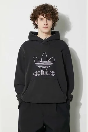 adidas Felpa in cotone Trefoil Hoodie uomo colore con cappuccio con applicazione IU2373