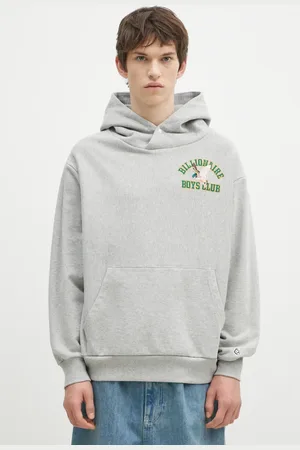 Billionaire Boys Club Felpa in cotone Duck Varsity Embroidered Popover Hood uomo colore con cappuccio con applicazione B24451