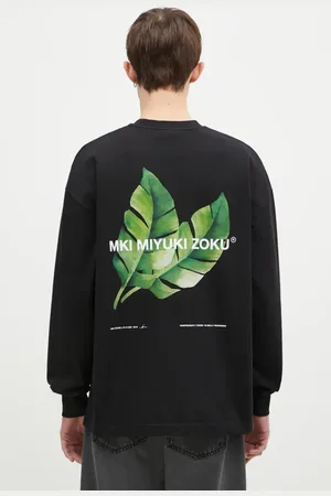 Mki Miyuki-Zoku Top a maniche lunghe in cotone Leaf Long Sleeve Tee colore LEAF.LONG.SLEEVE.TEE