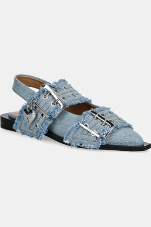 Ganni Ballerine Feminine Buckle Ballerina Charms Denim colore S2939