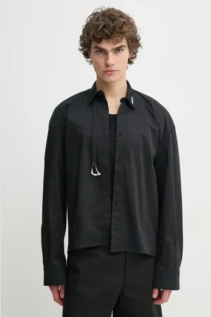 HELIOT EMIL Camicia in lana colore PRESS25_M_05_060_BLK01