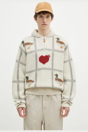 HUMAN MADE Maglione in lana Animal Half-Zip Knit Sweater uomo colore HM28CS015