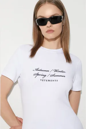Vetements T-shirt 4 Seasons Embroidered Logo Fitted T-Shirt donna colore WE64TR620W