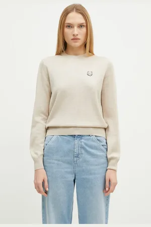 Maison Kitsuné Maglione in lana Bold Fox Head Patch donna colore MW00801KT1036