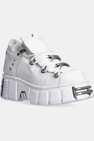 New Rock Sneakers in pelle Napa Blanca + Tower Blanco Acero colore M-106N-S18