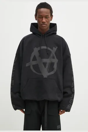 Vetements Felpa in cotone Double Anarchy Cropped Boxy uomo colore con cappuccio UA66HD630B