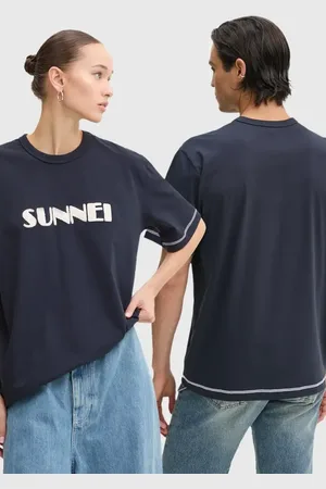 SUNNEI T-shirt in cotone colore con applicazione RTWXJER020