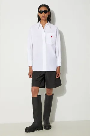 Kenzo Camicia in cotone Boke Flower Oversized Shirt donna colore FE62CH2569LS.01